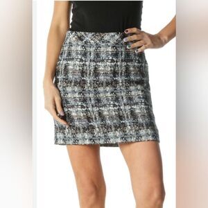 J.Crew Black Multicolor Mini Skirt size 8